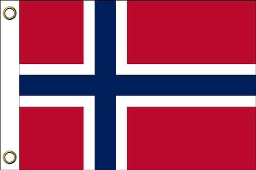 Norwegen Flagge Fahnen | 150 cm x 90 cm / 90 x 150 cm | Wetterfest & Langlebig | Polyester mit zwei Ösen