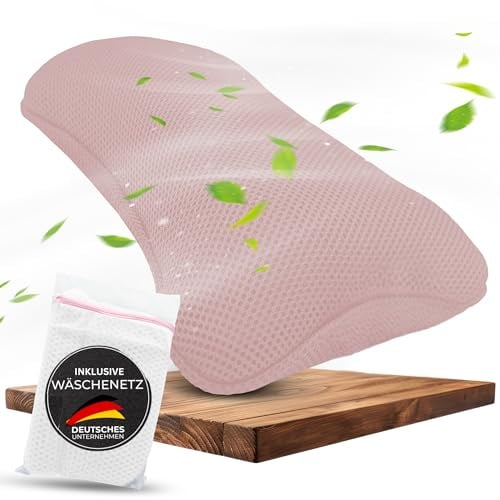 BURADIA Badewannenkissen inkl. Wäschenetz - Ultimativer Komfort und Entspannung mit neuester Air Mesh Technologie - Badekissen für Badewanne mit 4 starken Saugnäpfen - Nackenkissen/Kopfkissen (rosa)