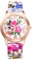 Avaner Uhren Damen Silikon Armband: Blumen Damenuhr Böhmische Silikonarmbanduhr mit Arabischen Ziffern Analoge Quarz Uhr als Geschenk für Frauen Mädchen