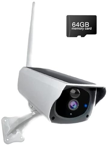 MZZYG Solar Security Camera 1080P WIFI Solar Camera HD IP67 Waterproof Outdoor Surveillance Solar cam Two Way Audio Wireless IP Cam for Home Security(Camera 64G)