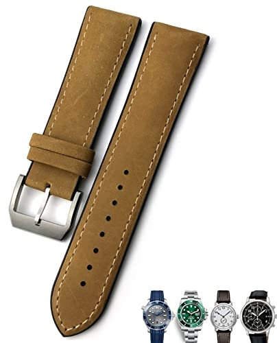 HXFFXHF 20 mm 21 mm 22 mm Lederarmband Schwarz Braun Uhrenarmbänder Für Rolex Für Omega Seamaster 300 Für Hamilton Für Seiko Für IWC Für Tissot Armband