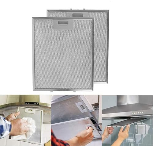 Lot de 2 filtres à graisse en métal pour hotte aspirante 300 x 250 x 9 mm 5 couches en maille d'aluminium pour grille d'aération de cuisine