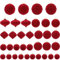 LEAZZLE 35 Stück Velvet Weihnachtskugeln Plastik Rot Set, Christbaumkugeln Kunststoff Rotweinrot, Weihnachten Deko, Zarte Christmas Decorations, Christbaumschmuck für Weihnachtsbaum,Party, Ø 4/5/6/8cm