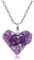 CrystalTears Amethyst Druse Halskette Damen Unregelmäßig Cluster Stein Herznhänger mit Kette Drusensegment Rohstein Halsschmuck für Frauen Mädchen