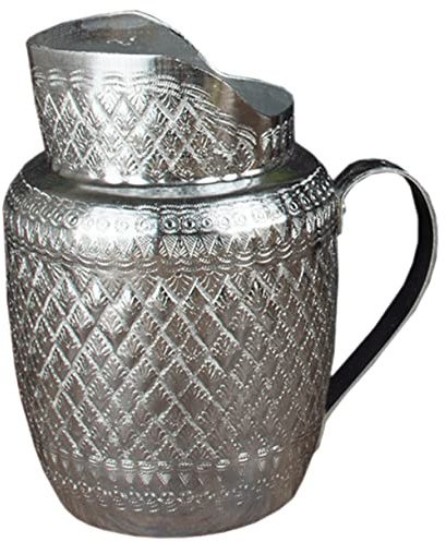PRETYZOOM Metal Wine Jug and Large Capacity Juice Kettle, Creative Stainless Steel Beverage Dispenser with Handle for Home Parties and Southeast Asian Style