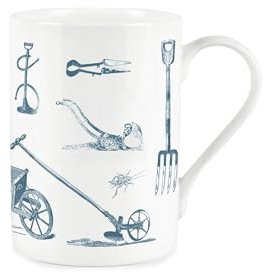 Purely Home Vintage Gardening Mug - Old Fashioned Garden Tea/Coffee Bone China Cup - Mothers & Fathers Day Present/Gifts for Gardeners
