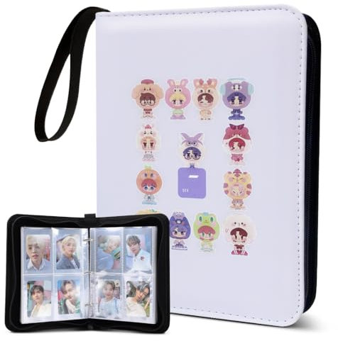 Cute Photocard Binder 400 Pockets Photocard Holder Book with Sleeves Photo Album for Lomo Cards (Light Purple-Carat)