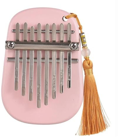 Kalimba Daumenklavier Daumenklavier 8 Tasten tragbares Musikinstrument für erwachsene Anfänger(Pink)