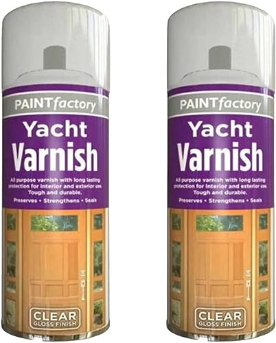 MIXEL Yacht Varnish Spray Paint, Clear Gloss Finish, Tough and Durable, Non Cracking, Quick Drying, Long Lasting Performance, Interior and Exterior Use, 200ml (2PCS)