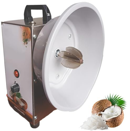 Commercial Electric Vertical Coconut Grater Machine,3-Speed Adjustable with Stainless Steel Blade, Removable Dust Cover & Non-Slip Handles Coconut Meat Scraper for Shops, Restaurants, Commercial