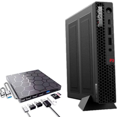 Lenovo ThinkCentre P3 Tiny AI Workstation Desktop, Intel Core Ultra 5 235 vPro, Intel Arc Graphics, 16GB DDR5, 1TB SSD, DP, HDMI, Wi-Fi 6, Windows 11 Pro, Astrol External DVD Drive