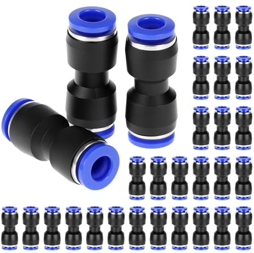 QWORK® Pack de 30 connecteurs pneumatiques 6mm, attaches rapides à pression pneumatique, réducteur raccord pneumatique