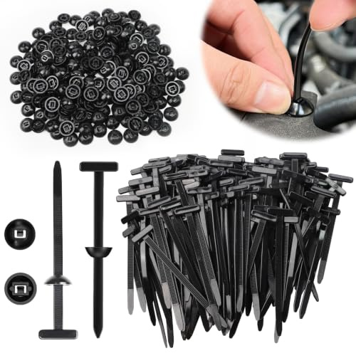 200 Stk Universal Kabelbinder Schnalle,Kabelbinder-Verschluss für Reparaturen,UV-beständige Nylon Halterung,Cable Ties mit Karosserie Clip,Kabelbinderschnalle für Auto,Haushalt,Reparatur & Maschinen