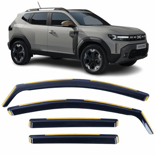 Set Of 4 Wind Deflectors For DACIA DUSTER 2025 2026 2027 In-Channel Acrylic Side Window Visors-Smoke Tinted Sun & Rain Guards Reflectors Fits Dacia Duster NEW.