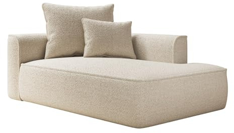 Vente-unique - Feste Chaiselongue 1-Sitzer Pineta - Polyester - Beige