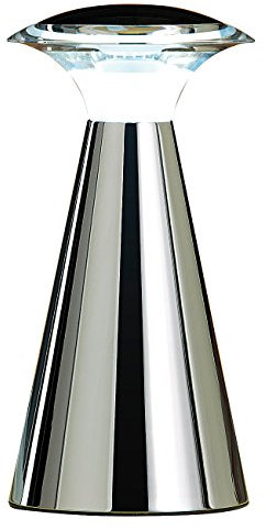 Lunartec Tischleuchte kabellos: Edelstahl LED-Tischleuchte (LED kabellos, Tischlampe, ohne Kabel Batterie)