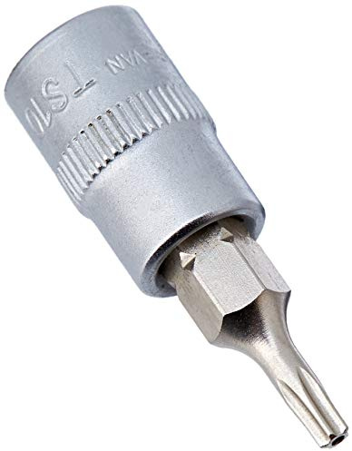 KS Tools 911.1701 1/4 Bit-Stecknuss, Fünfstern mit Stirnlochbohrung, TS10, aus 911.4500