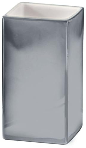 Kleine Wolke Glamour Bathroom Tumbler, Silver Porcelain