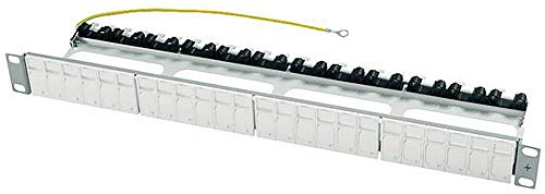TELEGÄRTNER 19-Modulträger Flex für AMJ-S/AMJ/UMJ, incl. 24x snap-in-Modulaufn RAL 7035