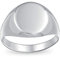 Einfacher Grundlegender Initialen-Monogramm-Gravierbarer .925 Sterling Silber Ovaler Siegelring Für Männer Frauen Teenager Glänzende Polierte Oberfläche