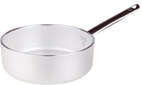 Agnelli Ollas Cazuela Baja Espesor de Aluminio de 5 mm, con Mango de Acero Inoxidable, Plata