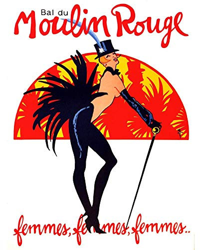 Wee Blue Coo Theatre Stage Burlesque Moulin Rouge Ball Exotic Dance Venue Paris Art Print Poster Wall Decor Kunstdruck Poster Wand-Dekor-12X16 Zoll