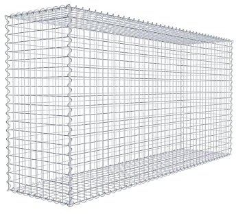 GABIONA Panier de Pierre Gabion carré, Largeur de Maille 5 x 5 cm, Profondeur 50 cm, Spirale Fermeture, galvanisé 200 x 100 x 50 cm