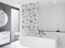 Shower Curtain Roller Blind 80cm wide x 240cm Drop, With Shells and Starfish Print, Waterproof
