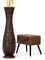 Leewadee Große Deko Bodenvase Für Dekozweige, Hohe Standvase Für Pampasgras, Design Holzvase, 110 cm, Braun