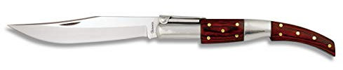 Coltello Arabe a cricchetto n. 1 in legno, 9,7 cm, per caccia, pesca, campeggio, outdoor, sopravvivenza e bushcraft Albainox 01034 + portabottiglie in regalo