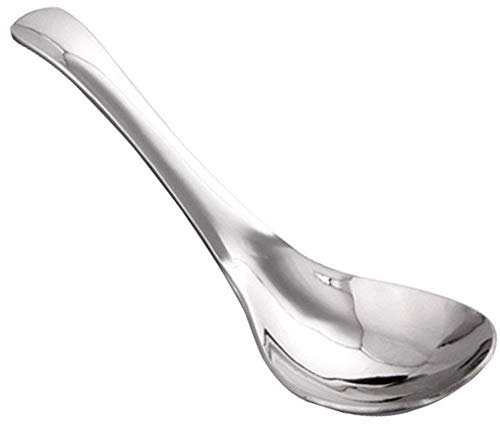 YUNGYE Cuchara De Sopa De Acero Inoxidable, Asiática Japonesa, Cucharas De Sopa Chinas con Plato Hondo, Apta para Lavaplatos, Saludable Y Pesada