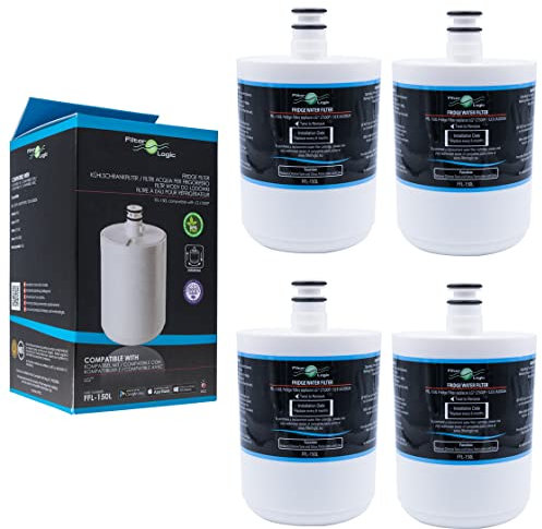 FilterLogic FFL-150L | 4x Filtro acqua compatibile con LG ADQ72910901, GEN11042F-08, GEN11042FR-08, 5231JA2002A, LT500P Premium Filter - Cartuccia interno per frigorifero americano