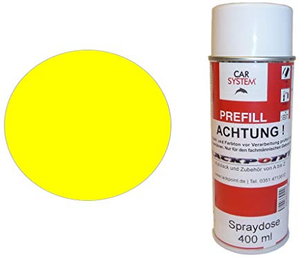 Lackpoint Peinture de voiture en spray 400 ml 1 composant RAL 1026 Jaune fluo mat