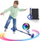 Kqpoinw Sports Swing Ball, Flashing Jumping Ring (No battery is needed) Foldable Skip Ball Ankle Skip Ball Fitness Jump Rope Fat Burning Game for Adults and Children (Blue)