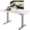 E.For.U® höhenverstellbarer Schreibtisch 160x80 cm, 2 Motoren, elektrisch höhenverstellbares Tischgestell mit 2-Fach-Teleskop, Memory-Steuerung (Silber), DT20L mit Tischplatte (Weiß)