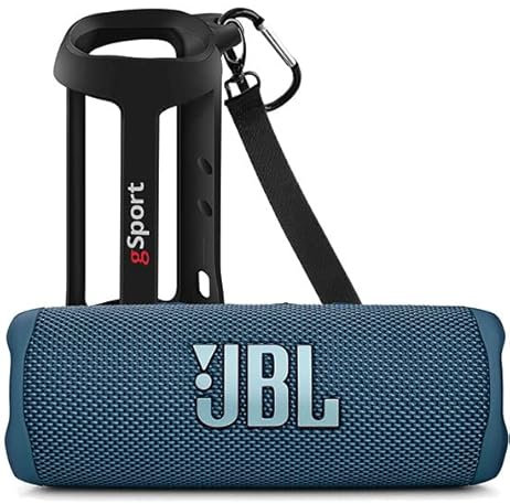JBL FLIP 6 Enceintes portables étanches avec manchon en silicone gSport (bleu)