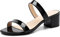 DADAWEN Sandales Femme Talon Haut Sexy Sandales,Mules Strass à Talons Noir 40