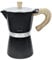 Gnali & Zani Venezia Espresso Maker, Black, For 3 Cups, All Types of Cookers Including Induction, Aluminium Espresso Maker, Handles Made of Soft Touch Plastic in Wood Look, Camping Coffee Maker