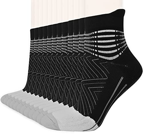 IRAMY Kompressionsstrümpfe Damen Herren Knöchelstütze Laufsocken Stützstrümpfe Kompressionssocken Coolmax Wicklung Compression Socks Gepolsterte Plantar Fasciitis Socken