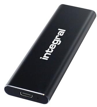 Integral SlimXpress 500GB USB & USB-C 3.2 Gen 2 Portable External SSD - Super Fast 1050MB/s Read / 1000MB/s Write speeds, Sleek Aluminium Casing and Plug & Play. Mac, PC, XBOX & Playstation Compatible