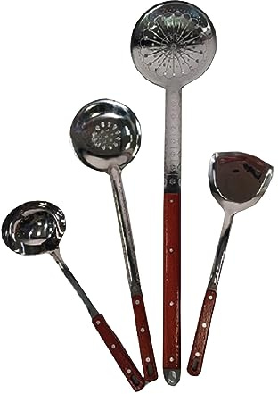 Grillpeter Schöpfkellen Set 4 TLG. mit Holzgriff Edelstahl für Kasan