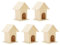 Ghzste 5 Stück Holz-Vogelhaus, Deko Vogelhäuser Minis,einzigartige DIY-Vogelfutterstation, Käfig, Basteldekoration, Garten- und Terrassendekoration