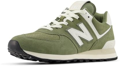 New Balance Unisex-Adult 574 V2 Sneaker, Dark Olivine/Sea Salt, 11 Wide Women/9.5 Men