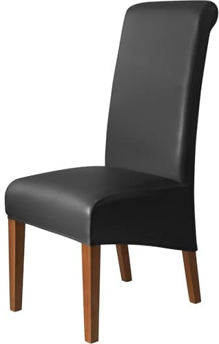 Bestcovers Stuhlhussen - Stretch Stuhlhussen für Esszimmerstühle - 100% Wasserdicht - Abnehmbarer Stühle Schutz Dekoration Stuhlbezug für Haus, Küche, Hotel, Restaurant, Bankett (Schwarz, XL)