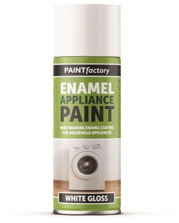 RAPIDE PF Enamel Appliance Paint White 400ML - Heat-Resistant Enamel Coating | Quick-Drying, Moisture Resistant, Non-Yellowing Gloss Finish | Rust Prevention & Washable