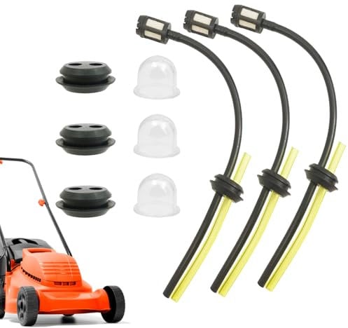 9Pcs Strimmer Fuel Pipe, Universal Grass Trimmer Fuel Line with Fuel Primer Bulb and Fuel Tank Seal Grommet, Fuel Hose for Brush Cutter Brush Cutter Trimmer Mower Hedge Trimmer