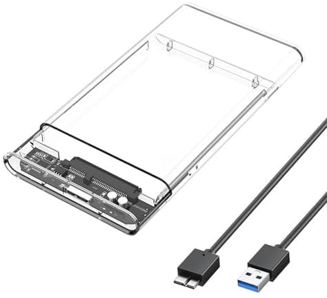 Caja SSD, Caja HDD 2.5 SATA USB 3.0, Caja Disco Duro 2.5, Caja HDD 2.5, Caja Externa 2.5 SATA, Soporte UASP/Trim, para 7mm/9.5mm/HDD/SSD de 2,5 Pulgadas