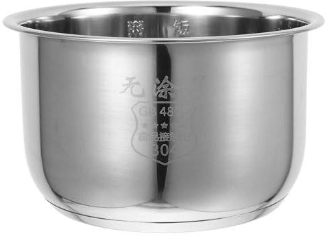 Zerodeko Olla Arrocera De Acero Inoxidable De 1 6 L con Interior Antiadherente Y Duradera Y Segura Repuesto para Olla Arrocera Eléctrica