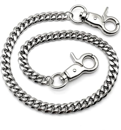 LBJFYHJN Chaîne de pantalon 55 cm - Chaîne de portefeuille punk avec mousqueton - Porte-clés argenté pour homme et femme - Accessoire gothique pour femme, argenté, taille unique