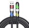 MAGIC JOHN 240W 4 in 1 USB C Cable, USB Charging Cable, Fast Charging & Data Sync Silicone Multi Charging Cable for iPhone iPad Samsung Laptop Multi Device Charging, 4FT, Black